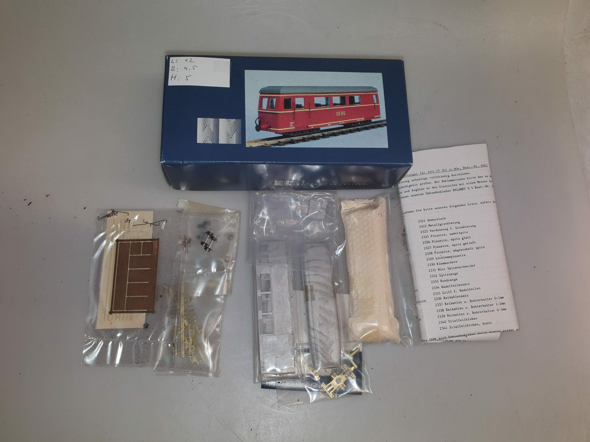 h0e Weinert 6003 Bausatz Beiwagen Jagstbahn, neuw./ovp