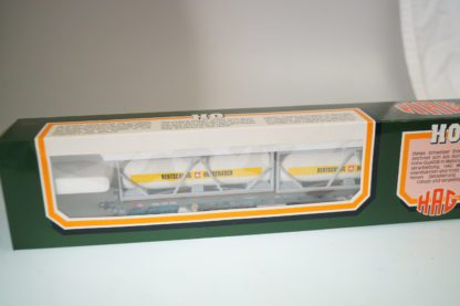 HAG h0 AC!: No.398 Flachwagen + 2x Tankcontainer Bertschi, neu