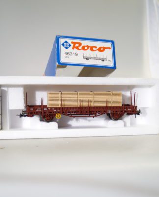 h0: Roco 46319 Rungenwagen mit Ladung CFL, top/OVP