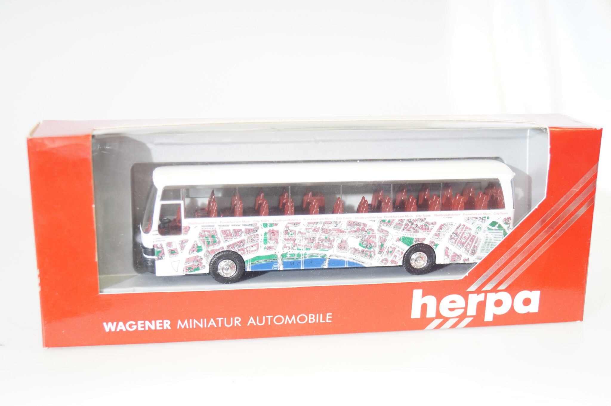 1:87 Herpa Somo Setra Reisebus Stadtrundfahrten FFM, neuw./ovp