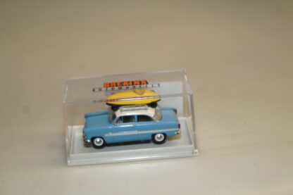 1:87 Brekina 018573 Ford 12m blau mit Seifenkiste, neuw./ovp