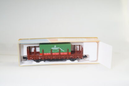 Spur N Roco Rungenwagen Kbs mit Container Adelholzener, top/ovp