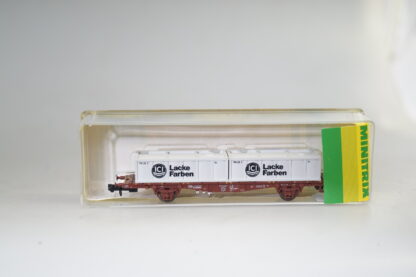 Spur N: Minitrix 13930 Containertragwagen ICI, top/ovp