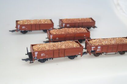h0 M+D-Sonderserie (Klein Modellbahn) 4x Omm 52 mit Rübenladung, top/KK
