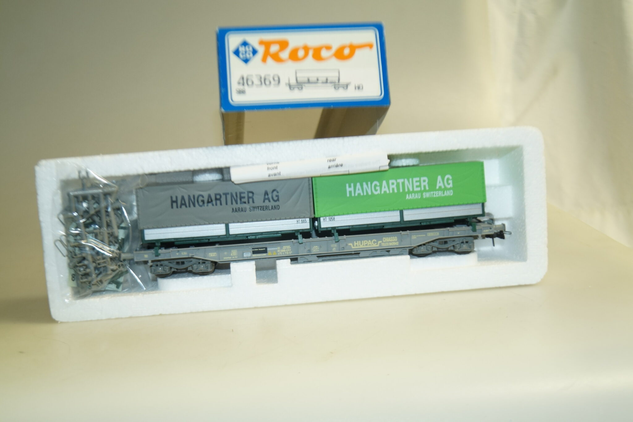 H0 Roco 46369 Taschenwagen Hupac Hangartner, top/ovp