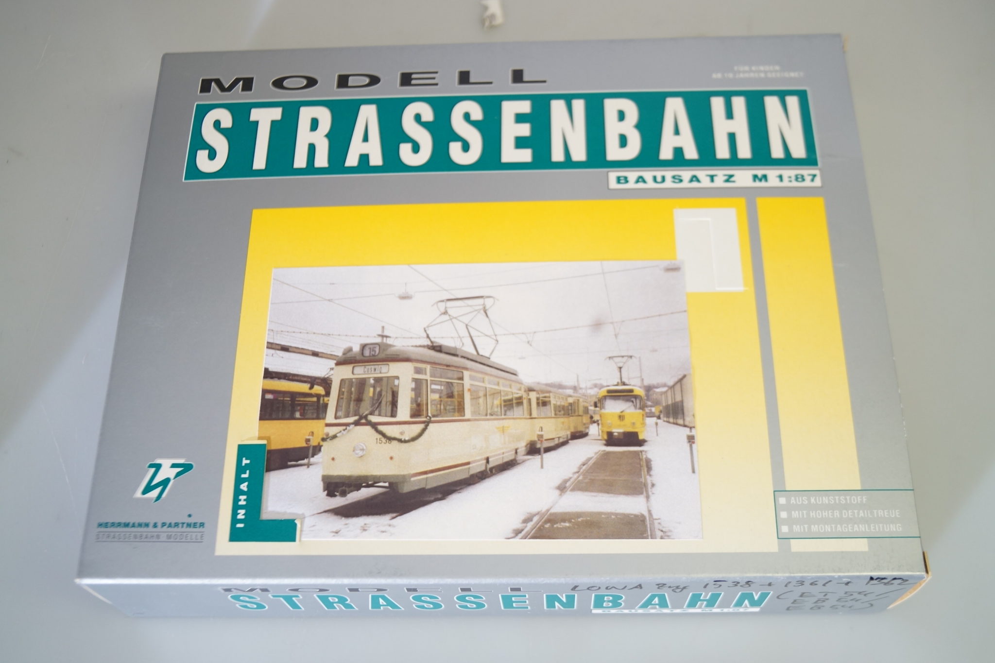 H0 Herrmann&Partner Strassenbahn Bausatz Museumszug ET54/EB54/EB54, neu