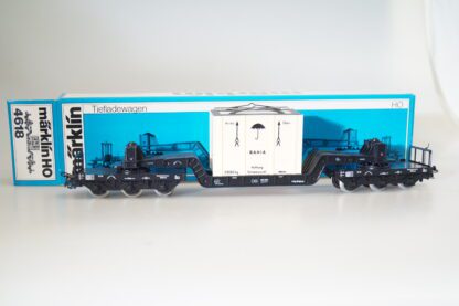 H0: Märklin 4618 Tiefladewagen -  neuw./blaue ovp