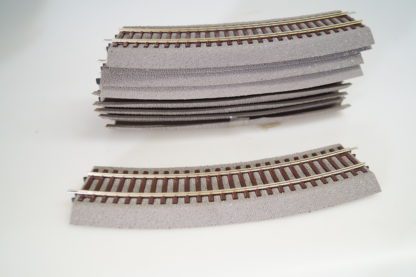 H0 Roco Line: 10 st. 42522 Gleis gebogen+Bettung, gebraucht