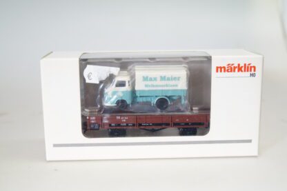 h0 Märklin 00761-18 Niederbordwagen mit Hanomag Kurier, neuw./ovp