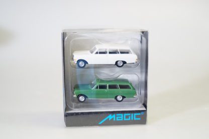 1:87 Herpa Magic 451574 2x Opel Rekord A Caravan weiss/grün, neuw./ovp