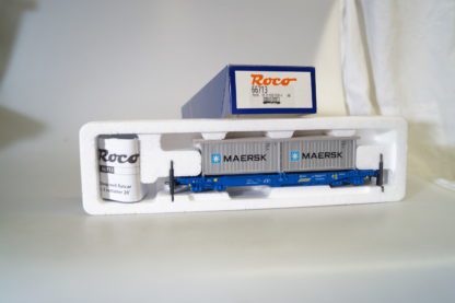 h0 ROCO 66713 Taschenwagen RENFE Sdkkms MAERSK, neuw./ovp
