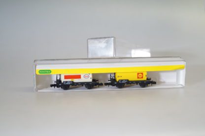 Spur N Minitrix (13495) 2x Kesselwagen: ESSO/Shell, top/ovp