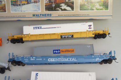 h0 Walthers US Cont.Wagen/Maxi Trailer 4 St. CSX/TTX + Ladung, gebraucht/ovp – Bild 3