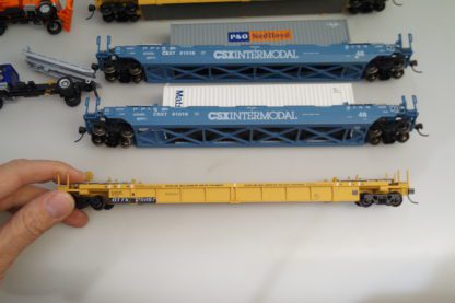 h0 Walthers US Cont.Wagen/Maxi Trailer 4 St. CSX/TTX + Ladung, gebraucht/ovp – Bild 4
