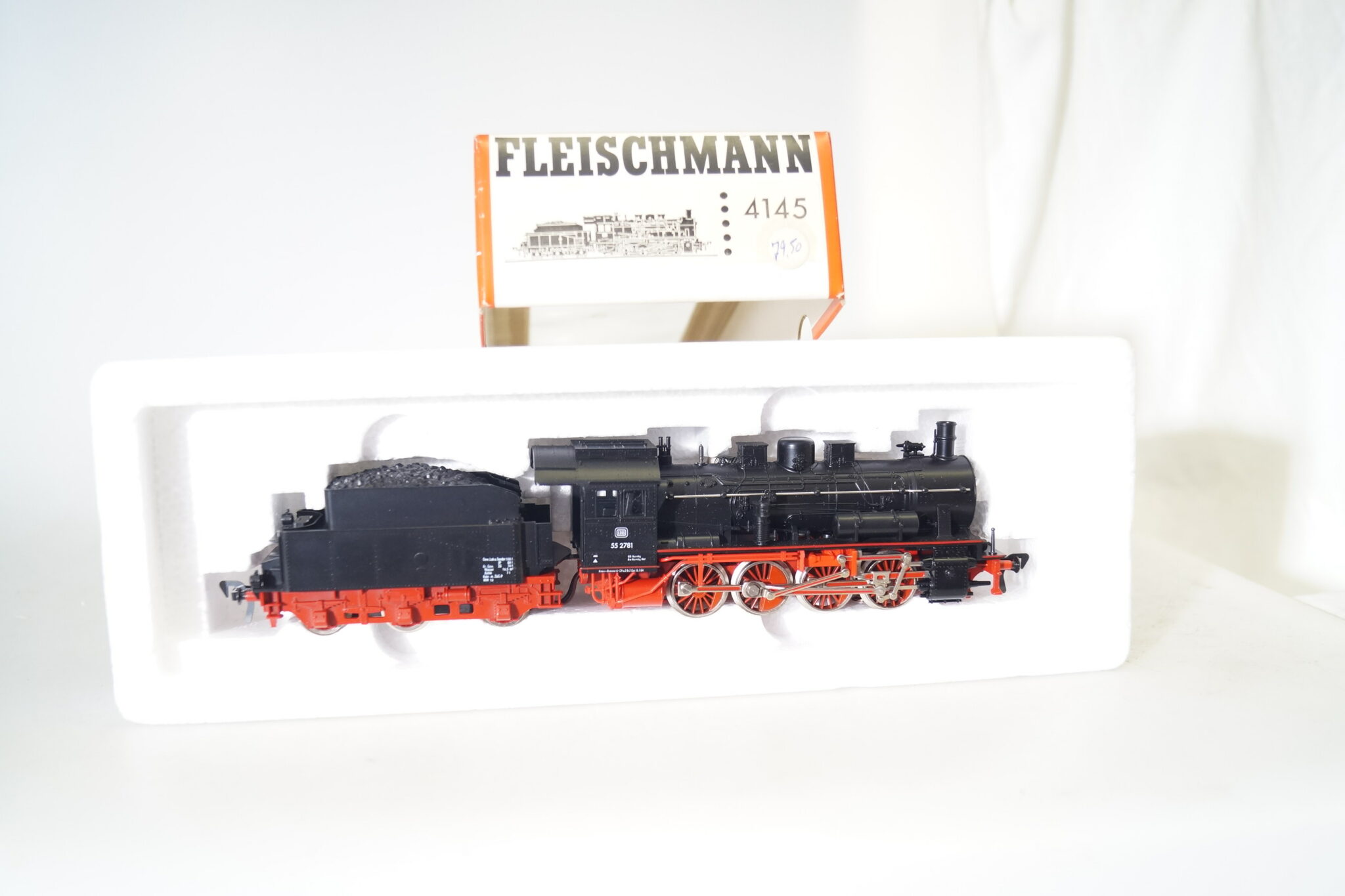 H0: Fleischmann 4145 Dampflok 55 2781, top/ovp