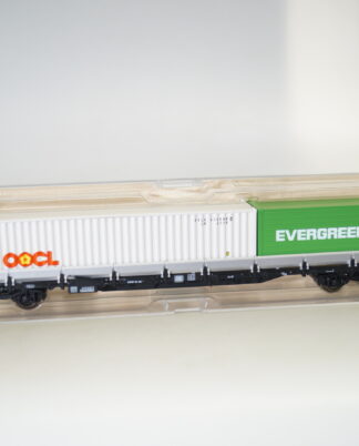 H0: Fleischmann 5250K Klapprungenwagen OOCL/Evergreen, neuw./ovp