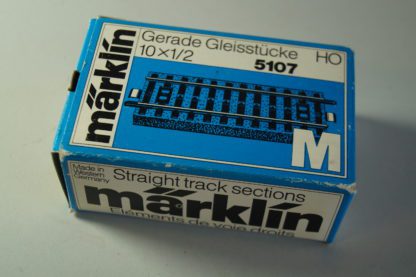 H0: Märklin M-Gleis 5107 10st. Gerade Gleisstücke 10x1/2, neuw./ovp