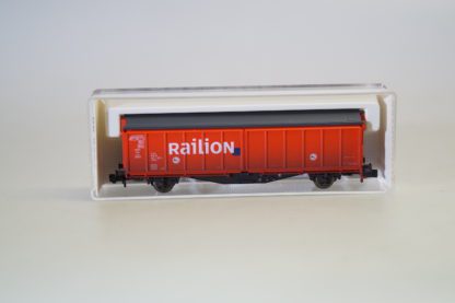 Spur N: Fleischmann 99 8372K Güterwagen Railion Hbillns gealtert, neuw./OVP