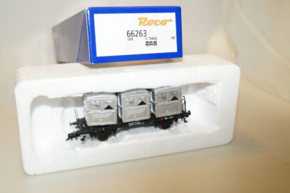 Roco H0 66263 Behältertragwagen, top/ovp