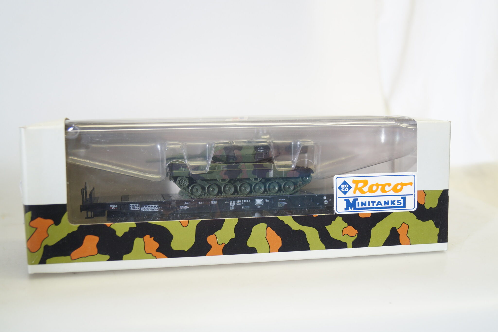 1:87 Roco Minitanks 835: Schwerlastwagen mit Leopard 2, neuw./ovp