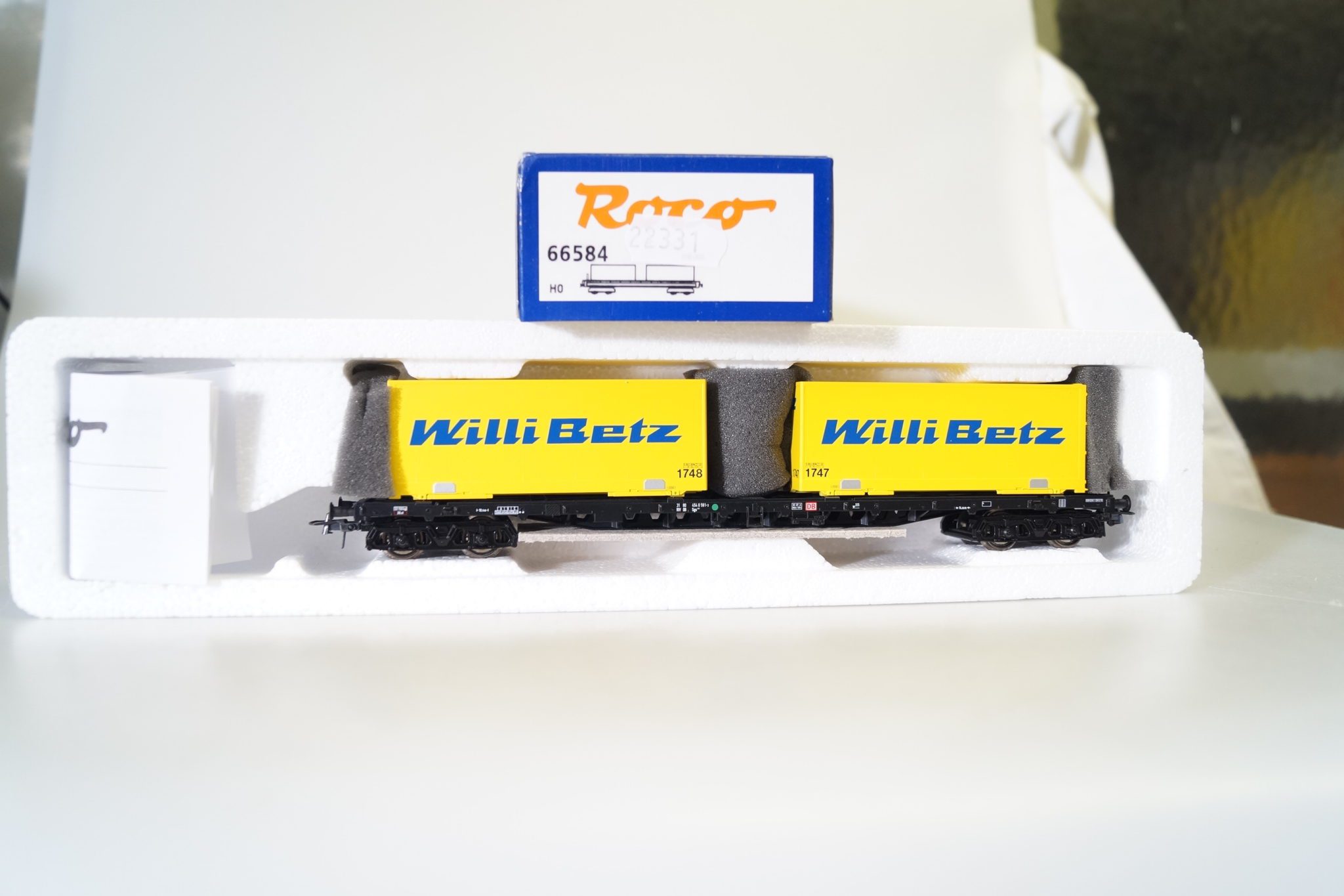 ROCO 47006 HO - Wagon Poche Sdkms Avec Semi Remorque WILLI BETZ Ep IV Db Cargo Roco Fr Id28129