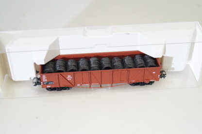 H0: Fleischmann 5263 Hochbordwagen OO 19 mit Ladung: Drahtringe, neuw./ovp/AC-Achsen