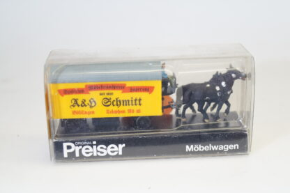 1:87 Preiser 30455 Pferde-Gespann Schmitt Möbel, neuw./ovp