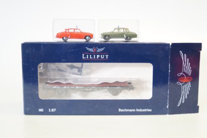 H0 Liliput L221502 Flachwagen DR mit Ladegut 2x Wartburg, neuw./ovp
