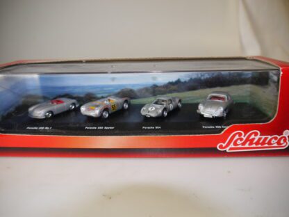 1:87 Schuco Somo-Box 4x Porsche Rennwagen, neuw./ovp