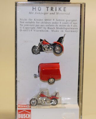 1:87 Busch 1152 Trike mit Anh. und Motorrad, neuw./ovp