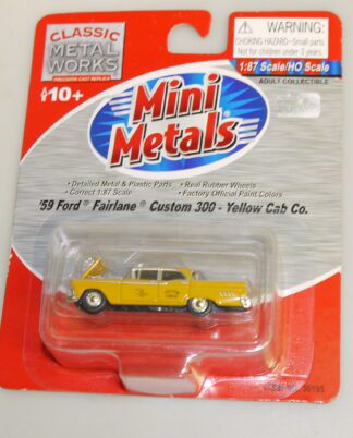1:87 CMW mini metals 30195 Ford Fairlane Custom Yellow Taxi Cab - neuw./ovp