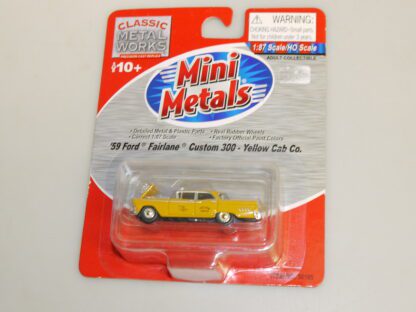 1:87 CMW mini metals 30195 Ford Fairlane Custom Yellow Taxi Cab - neuw./ovp
