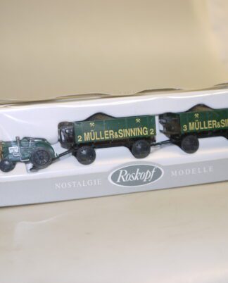 h0 381 Roskopf Fahr-Schlepper + 2x Kohle-Anh. Müller & Sinning, neuw./ovp