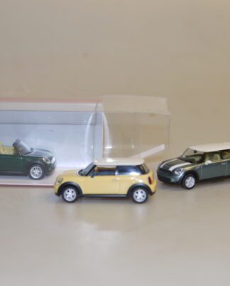 1:87 Herpa 033626 3 Stück (!) Mini Cooper: gelb/grau-met./Cabrio grün-met., neuw./Herpa-Vp