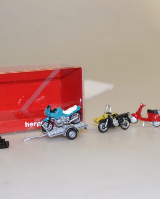 1:87 Herpa 050753 BMW RS 1100 + Anhänger + 4x Motorrad/Mofas gratis, neuw./ovp