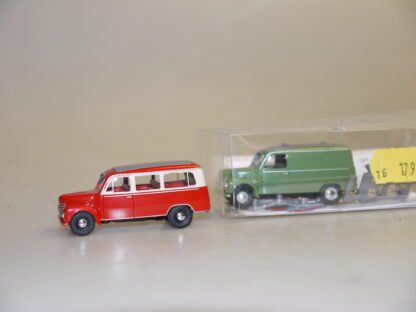 1:87 Busch 51201 + 51251 2 Stück Framo: Kasten grün + verglast rot, neuw./Teil-Vp