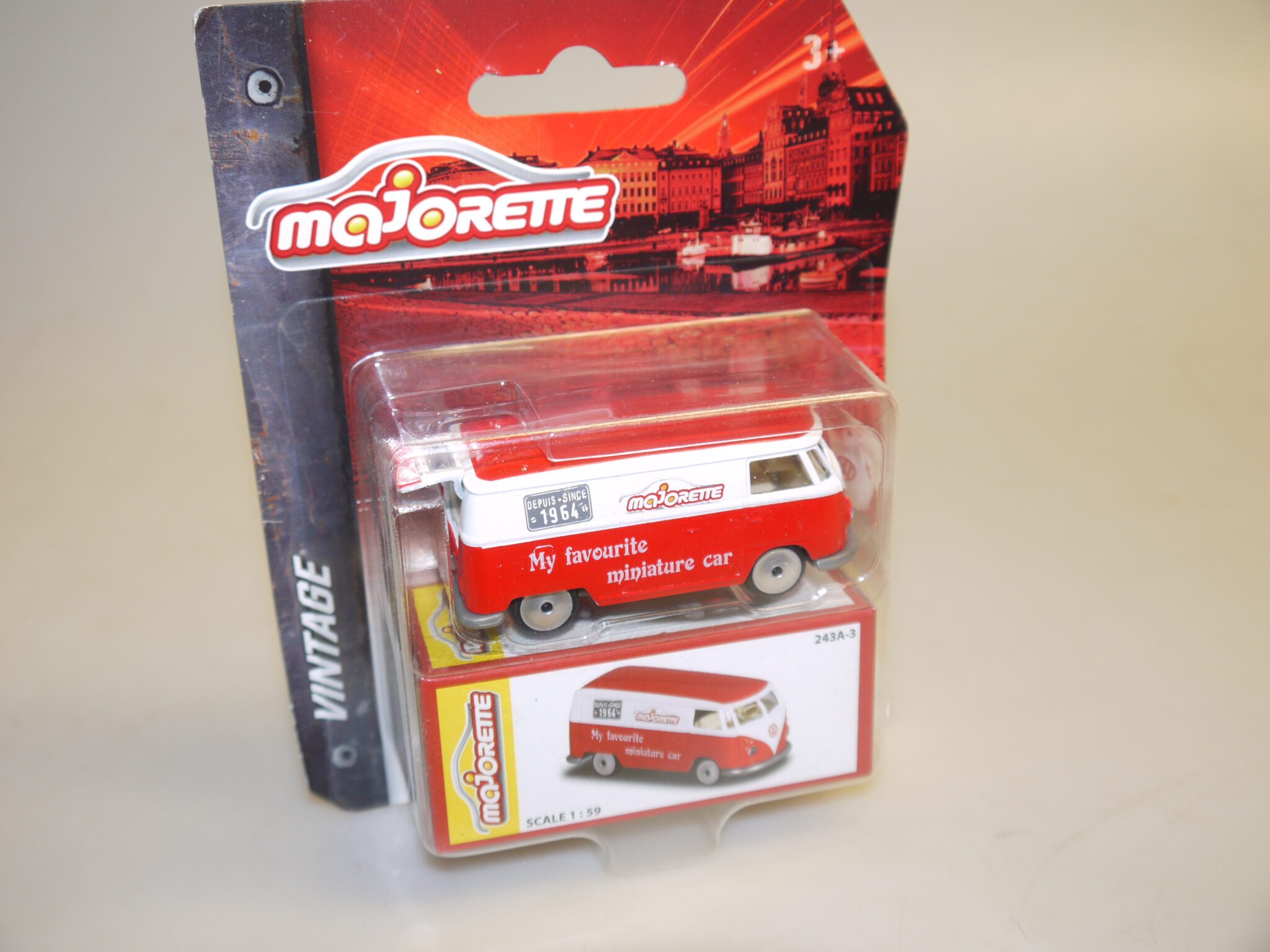 1:64 (1:59) Majorette 243A-3 VW T1 Kasten, neuw./ovp