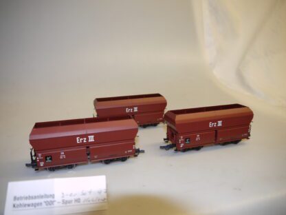 H0: Brawa 47021 Kohlewagen-Set OOtz 23 610116, 610128, 610138 Erz III - top-Zustand, aber ohne OVP