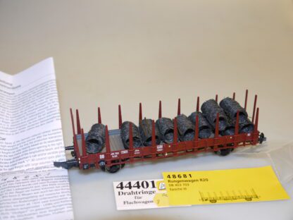 H0: Brawa 48681 Rungenwagen R20 + Ladung: Drahtringe (M+S 44401) - top-Zustand, aber ohne OVP