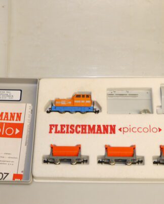 Spur N: Fleischmann piccolo 9369-2 Diesellok mit Kipploren und Entladestelle, top/ovp