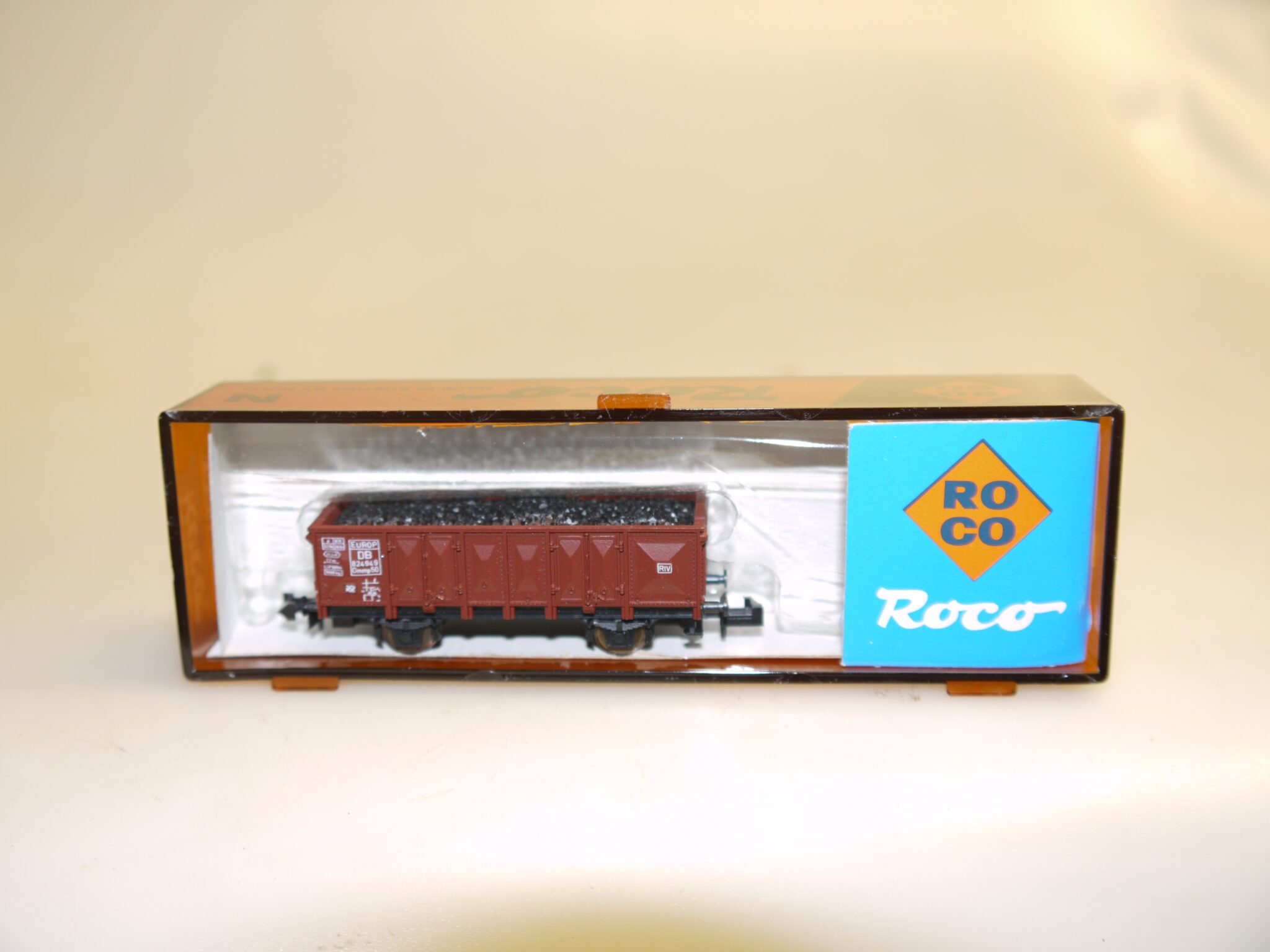 Spur N: Roco 2317/02317A Hochbordwagen Ladung: Kohle, top/ovp