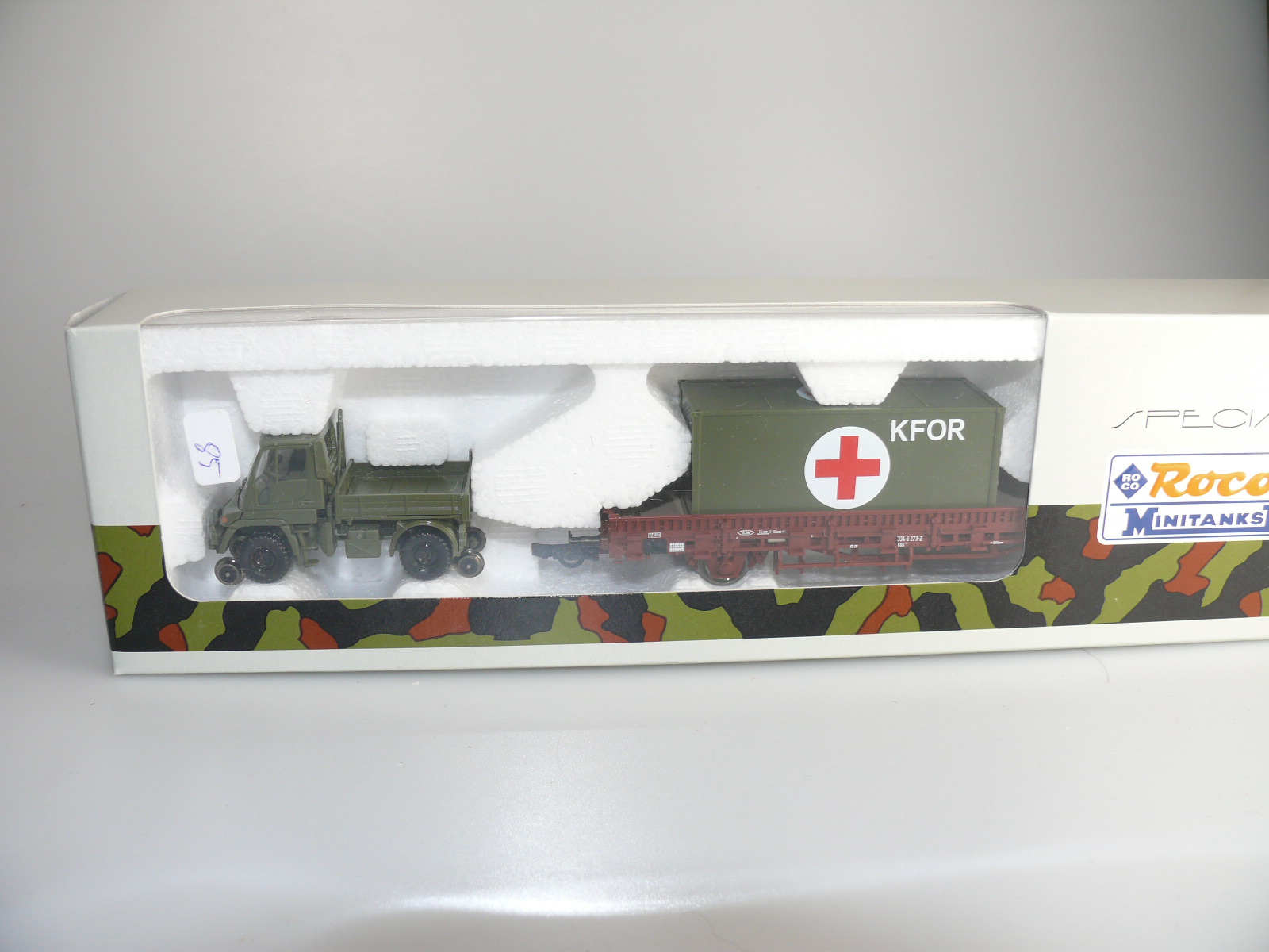 h0 Roco Minitanks: 'Unimog+Kfor-Container', TOP, OVP