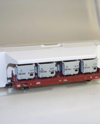 H0 Fleischmann 5228K Behältertragwagen DB 'VON HAUS ZU HAUS', TOP/OVP