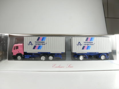 1:87 Herpa exclusiv MB SK CONTAINER SZ ‘THYSSEN CARGO-BOX’, NEU, OVP