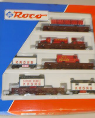 H0 Roco 44017 Güterwagen-Set Circus Krone, neuw./ovp/AC-Achsen/KK