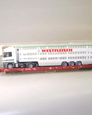 H0: Fleischmann 5276 Niederflurwagen Rola mit MB Actros Westfleisch, neuw./ovp