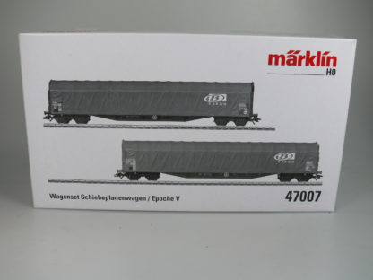H0 MÄRKLIN 47007: GÜTERWAGEN-SET 'SCHIEBEPLANWAGEN', NEU – Bild 2