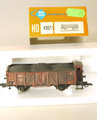 h0 4390A Roco Hochbordwagen mit Kohleladung, top/ovp/KK/gealtert