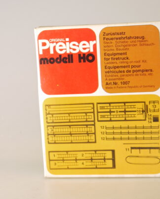 1:87/h0 Preiser Bausatz 1007 Zurüstsatz für Feuerwehrfahrzeug - neuw./ovp