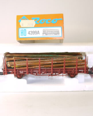 H0 Roco 4399A Rungenwagen mit Holzladung, top/ovp/KKK/leicht gealtert